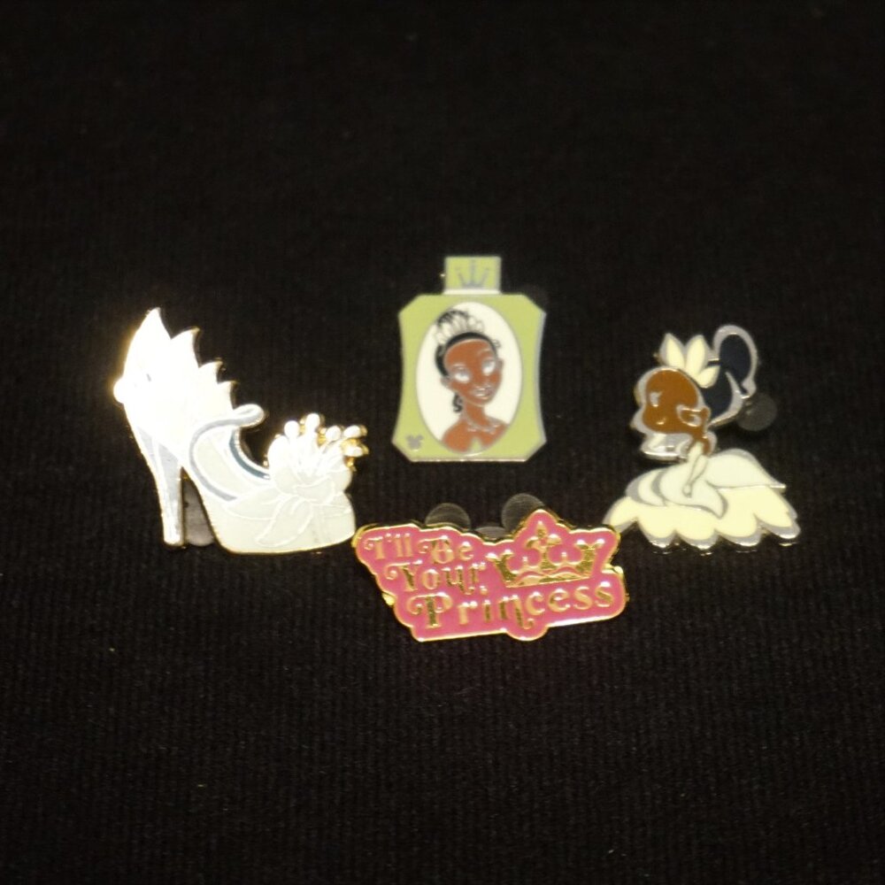 Disney Pin Trading 4 Pin Lot Featuring Tiana The Princess and the Frog (023)